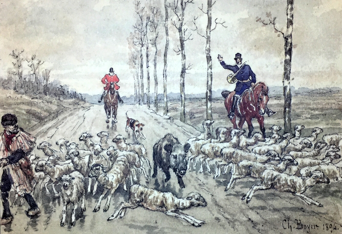 Au bois de Chérence par Charles Boyer (1894) - Archives de l'équipage
